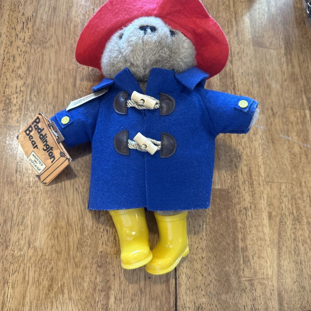 Paddington Bear Darkest Peru Plush 10” Vintage Style With Tags & Yellow Boots